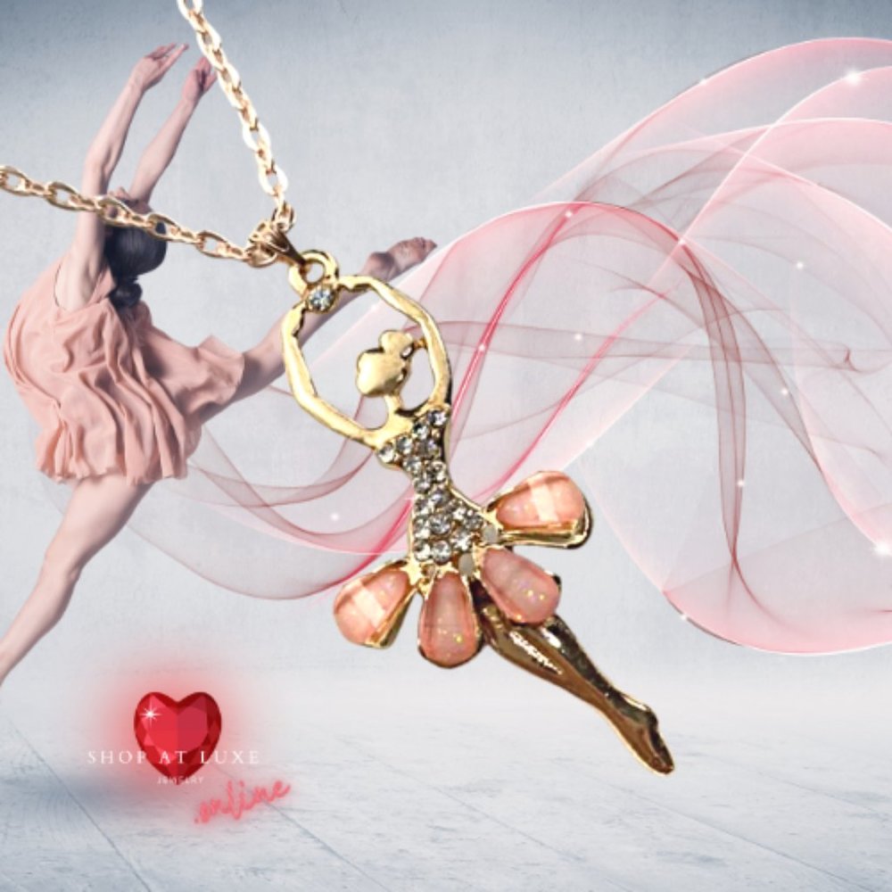 On Pointe Dancer Rose Gold Necklace